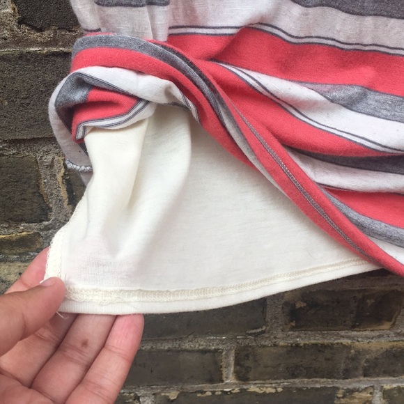 Max Studio, Striped Pencil Skirt, Coral, Large - Picture 4 of 11